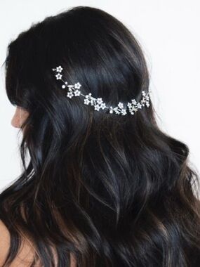 Floral Halo Hair Vine in Antique Gold with Crystals Hair Accessory